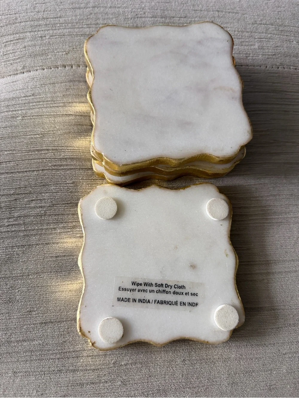 Marble and Gold Coasters- Set of 4